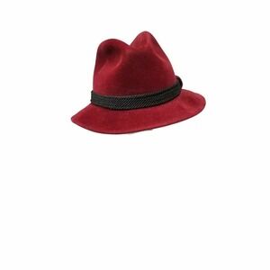 Dobbs Fifth Avenue Mens Fedora Hat Hunter Mountain Vintage Red Black 6 3/4